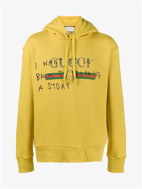 gucci yellow hoodie men|real Gucci hoodie for men.